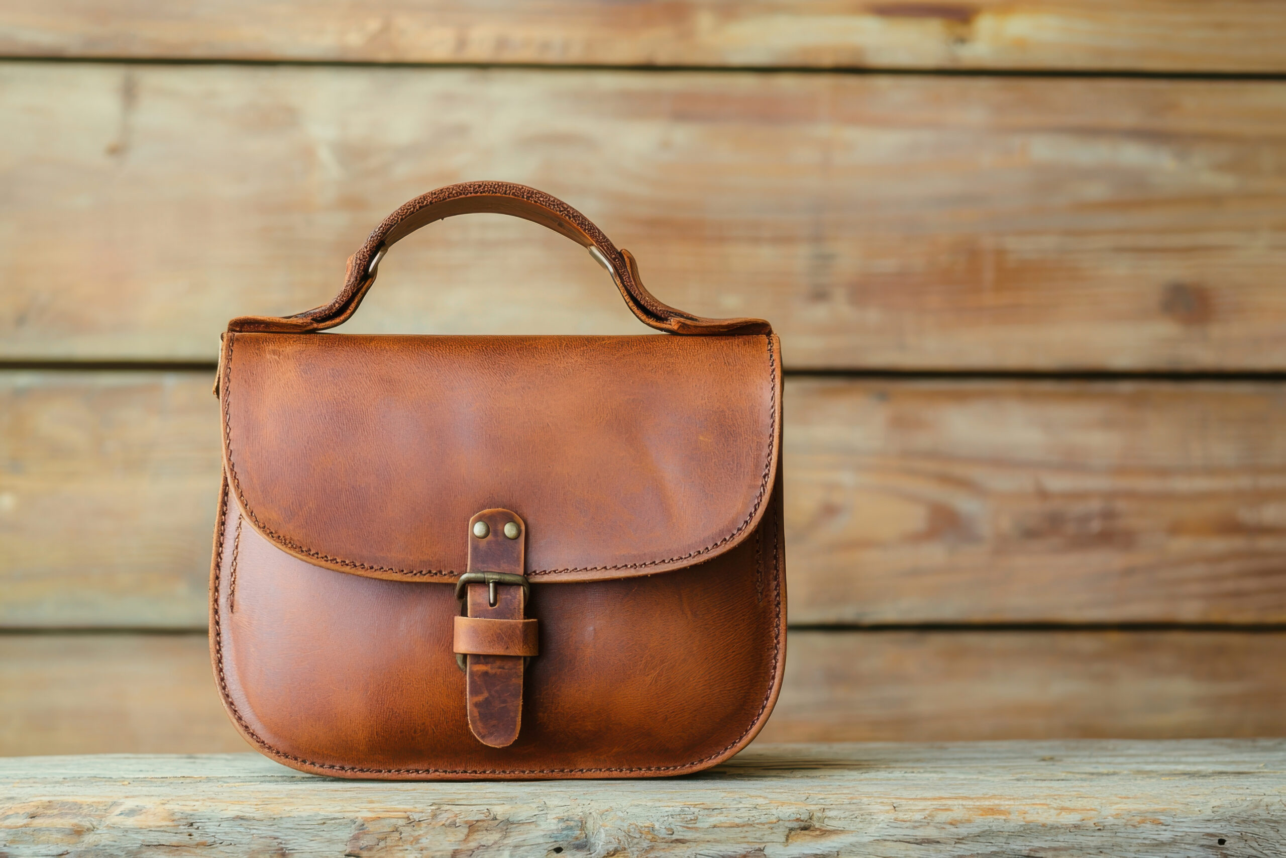 leather saddlebag with sturdy metal handle, showcasing rich brown color and classic design, perfect for stylish storage and everyday use