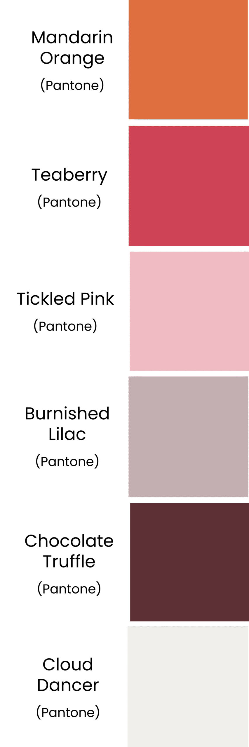 Fashion Colour Trends - SPRING Palette for Spring Summer 2026