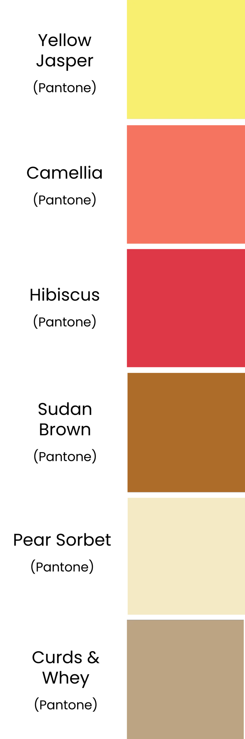 Spring Season Colour Swatch for U.K. Fashion Spring Summer 2025